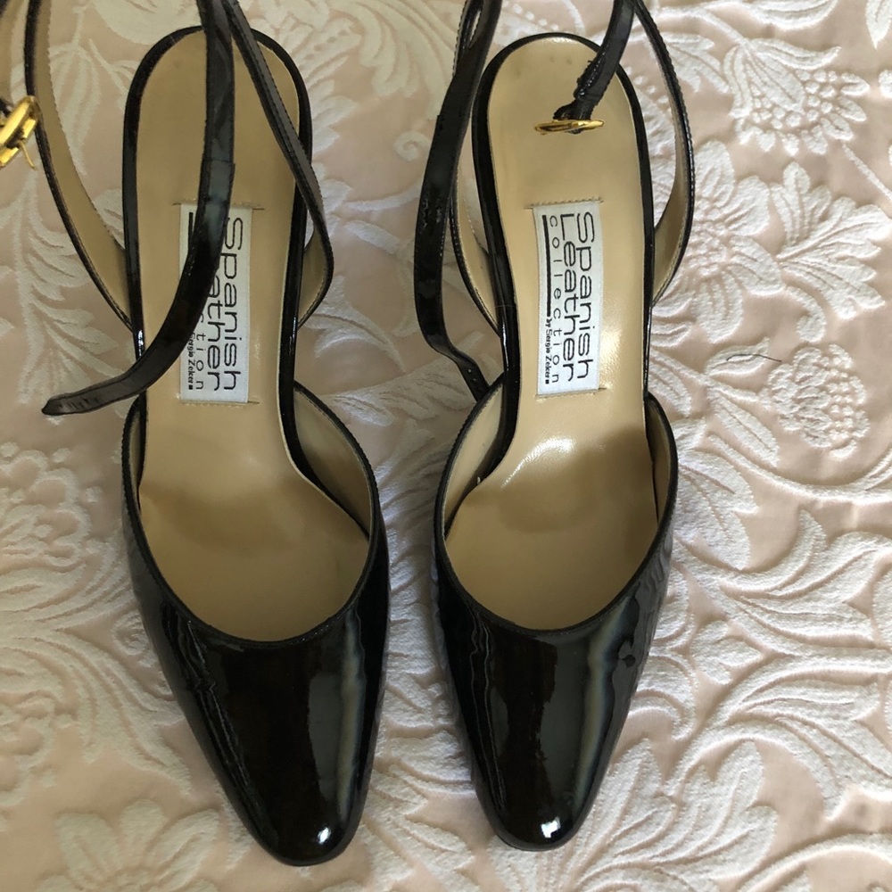 Black patent leather shoes